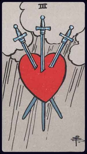 Three of Swords Tarot Card